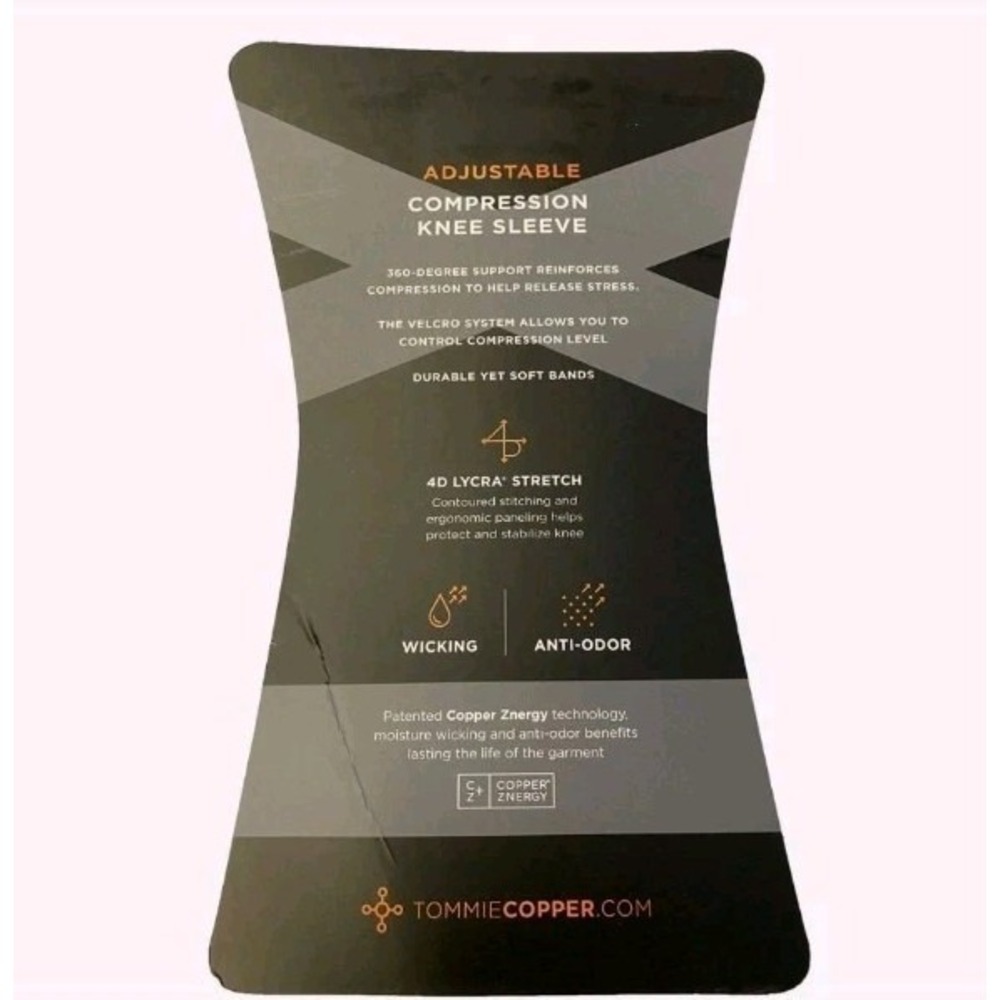 TOMMIE COPPER 2-Pack Black Compression Knee Sleeves w/ Adjustable Straps - Large - Picture 6 of 7